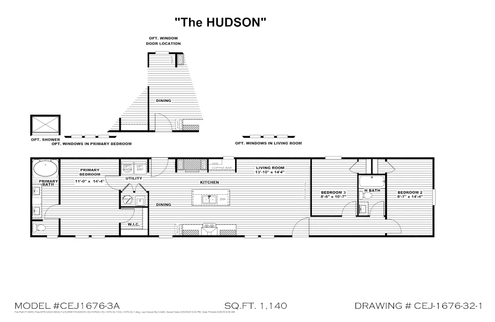 Hudson – CEJ16763A – Floor Plan Hudson - CEJ16763A - Floor Plan
