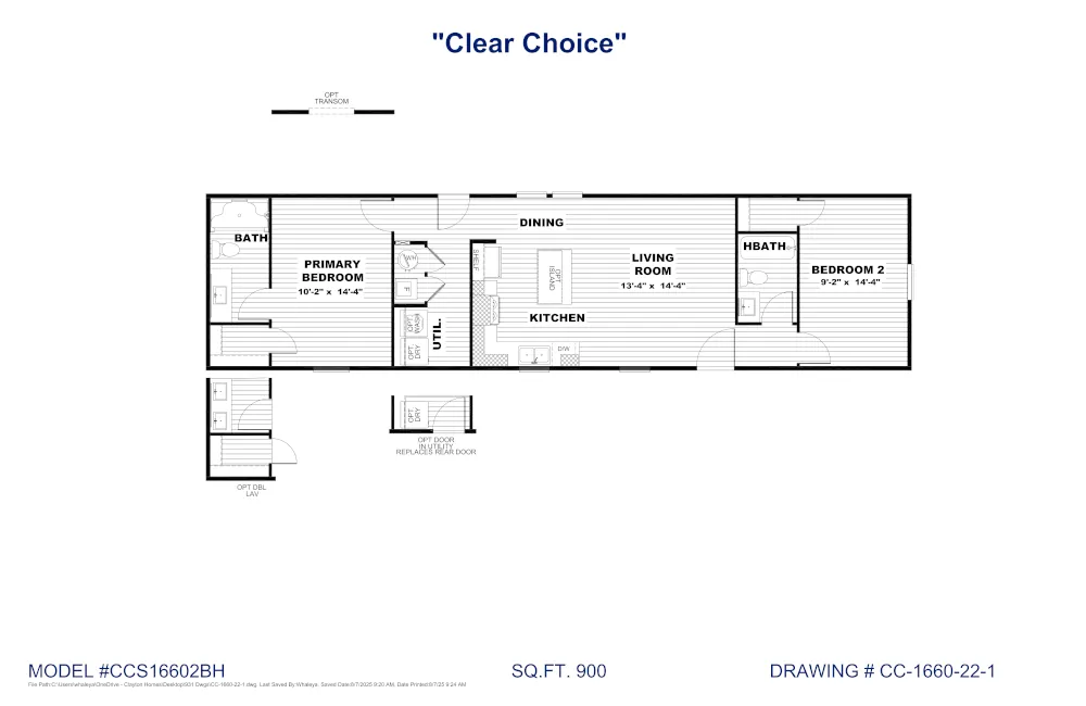 Clear Choice 60 - CCS16602B - Floor Plan